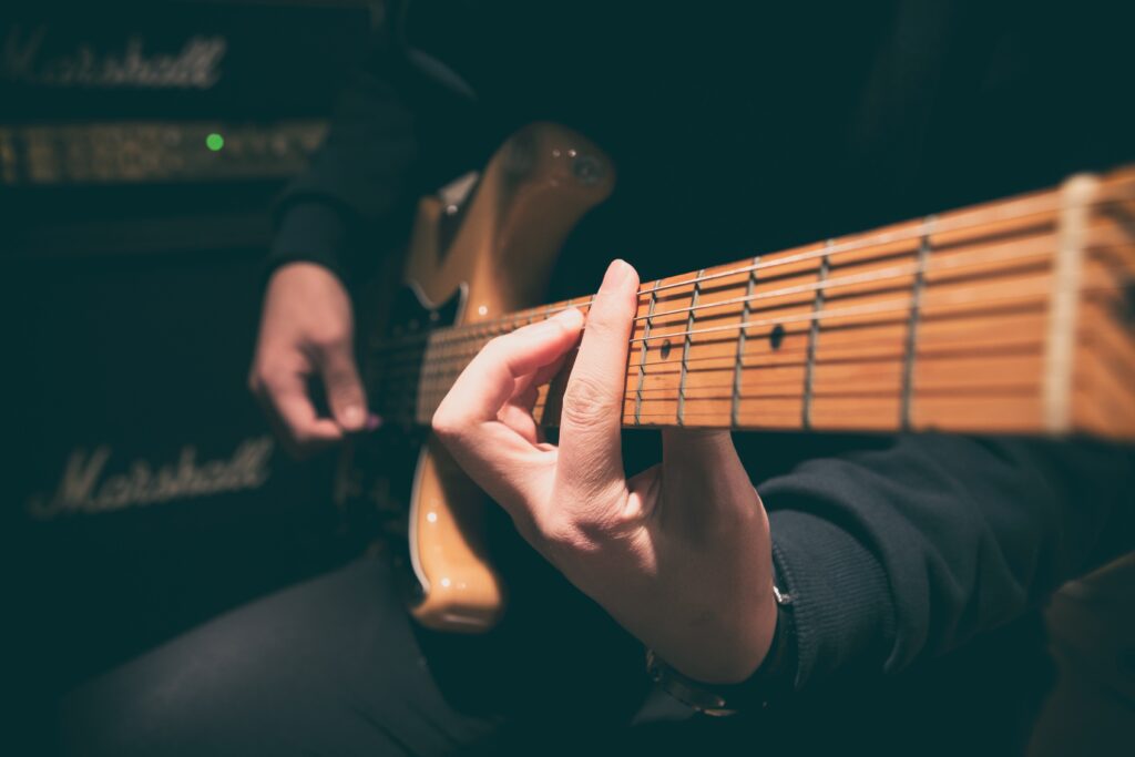 Guitarist playing guitar